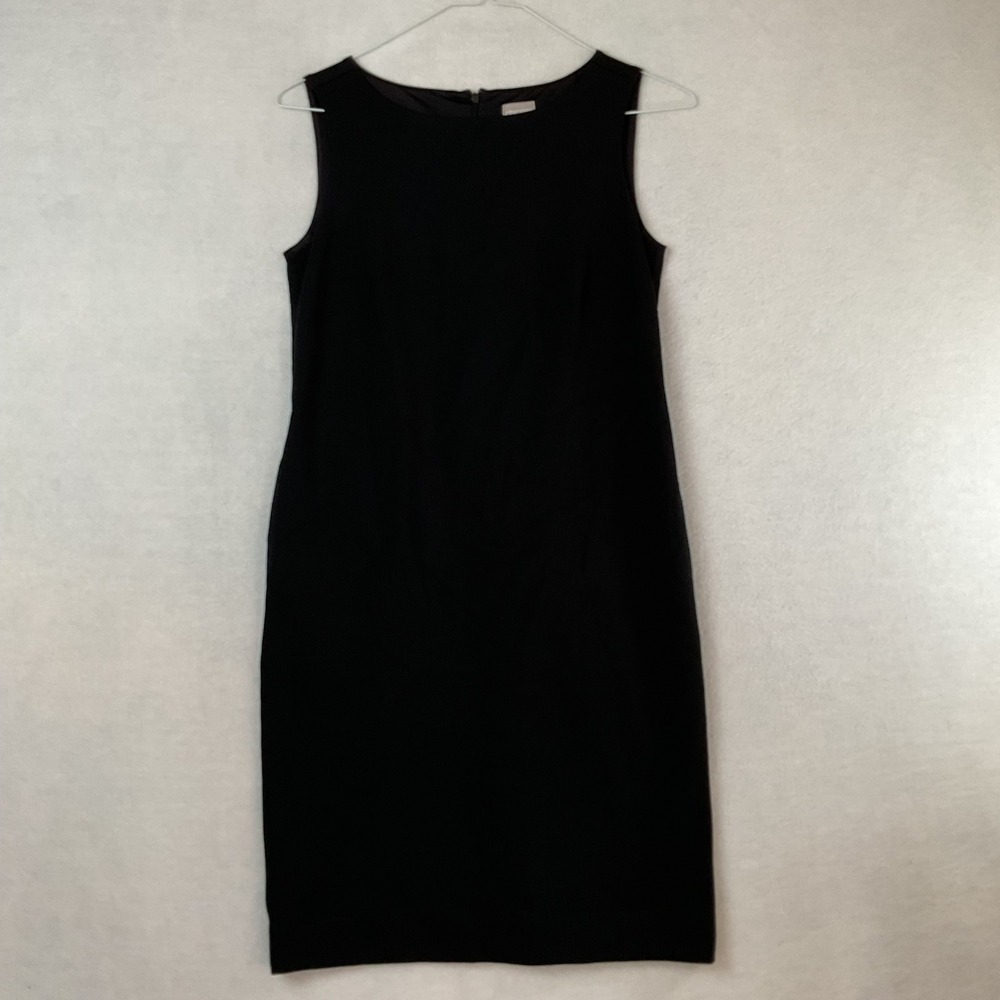 Chicos Black Sleeveless Sheath‎ Dress Boat Neck Ponte Knit Size 00 US 2 Business